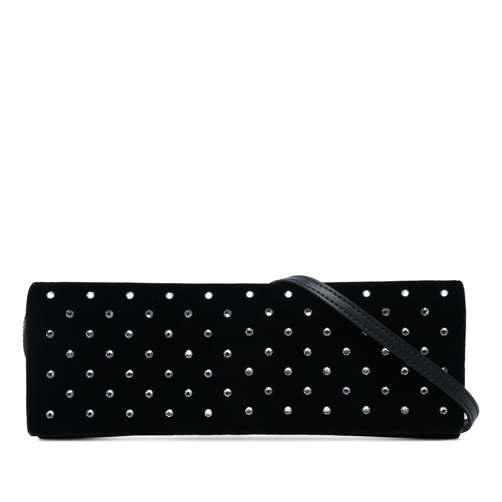 Pre-Loved Saint Laurent Crystal Embellished Velvet Crossbody